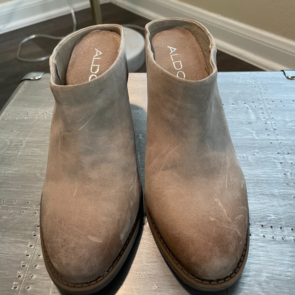 Like new ALDO Distressed Leather Mariotta boots botties mules 37/6.5 - Picture 2 of 13